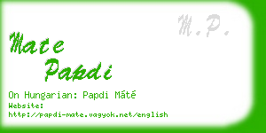 mate papdi business card