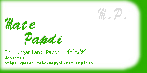 mate papdi business card